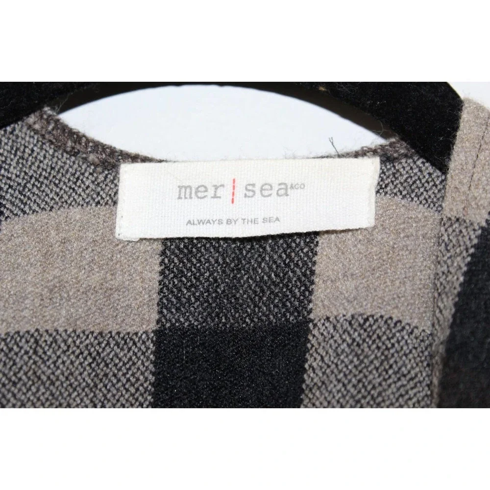 Mer Sea Classic Travel Wrap Plaid Fringe Poncho Brown MerSea One Size OS H14279 - Picture 4 of 10